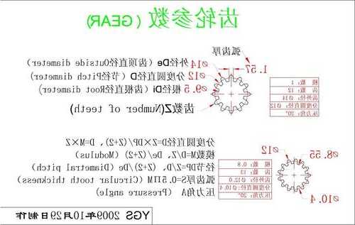 施工电梯齿轮型号规格尺寸，施工电梯齿轮型号规格尺寸表？