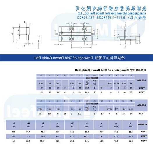 电梯异型导轨规格型号大全？电梯导轨规格参数？