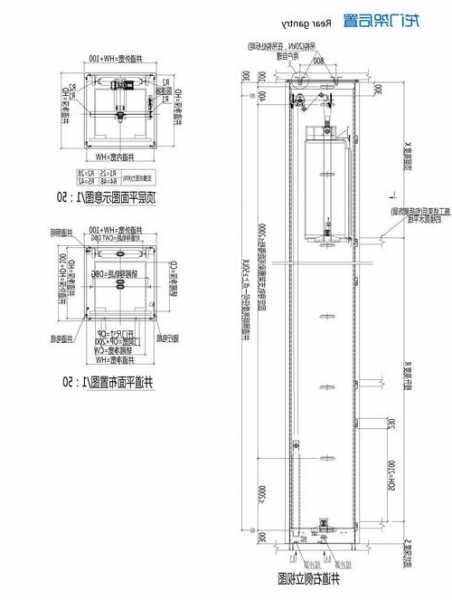 龙门架曳引电梯型号规格，曳引龙门架式 尺寸！