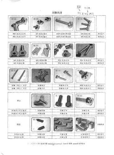 电梯螺丝型号分类表格图，施工电梯螺丝的正确安装法