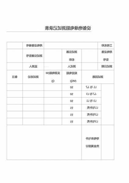 电梯电气绝缘电阻仪表型号？电梯电气绝缘电阻测试记录范例？