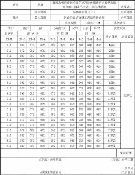 电梯电气绝缘电阻仪表型号？电梯电气绝缘电阻测试记录范例？