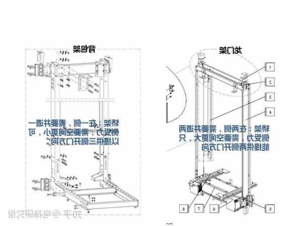 曳引式龙门架电梯型号，电梯曳引式配重龙门架结构！