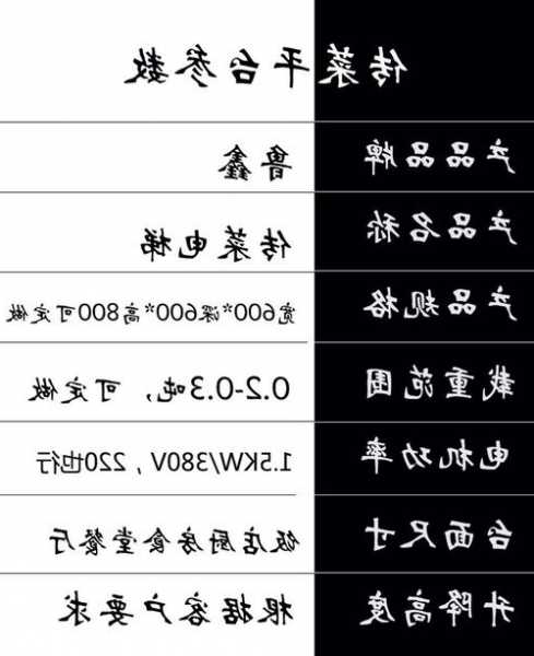 饭店小电梯规格型号，饭店小电梯规格型号表